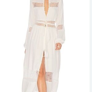 Yumi Kim Dream Weaver Sleeveless Maxi Dress in White Laced Size L (Med fit)